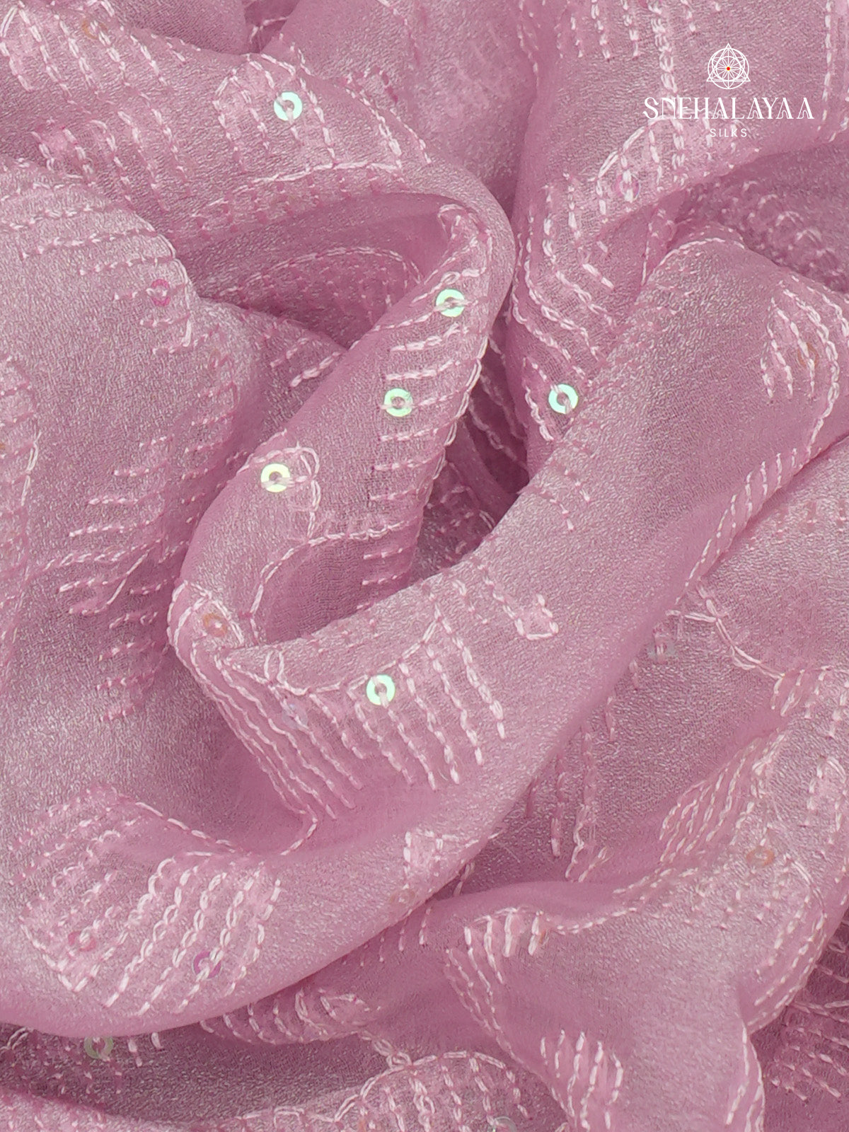 Lilac Embroidery Designer Saree