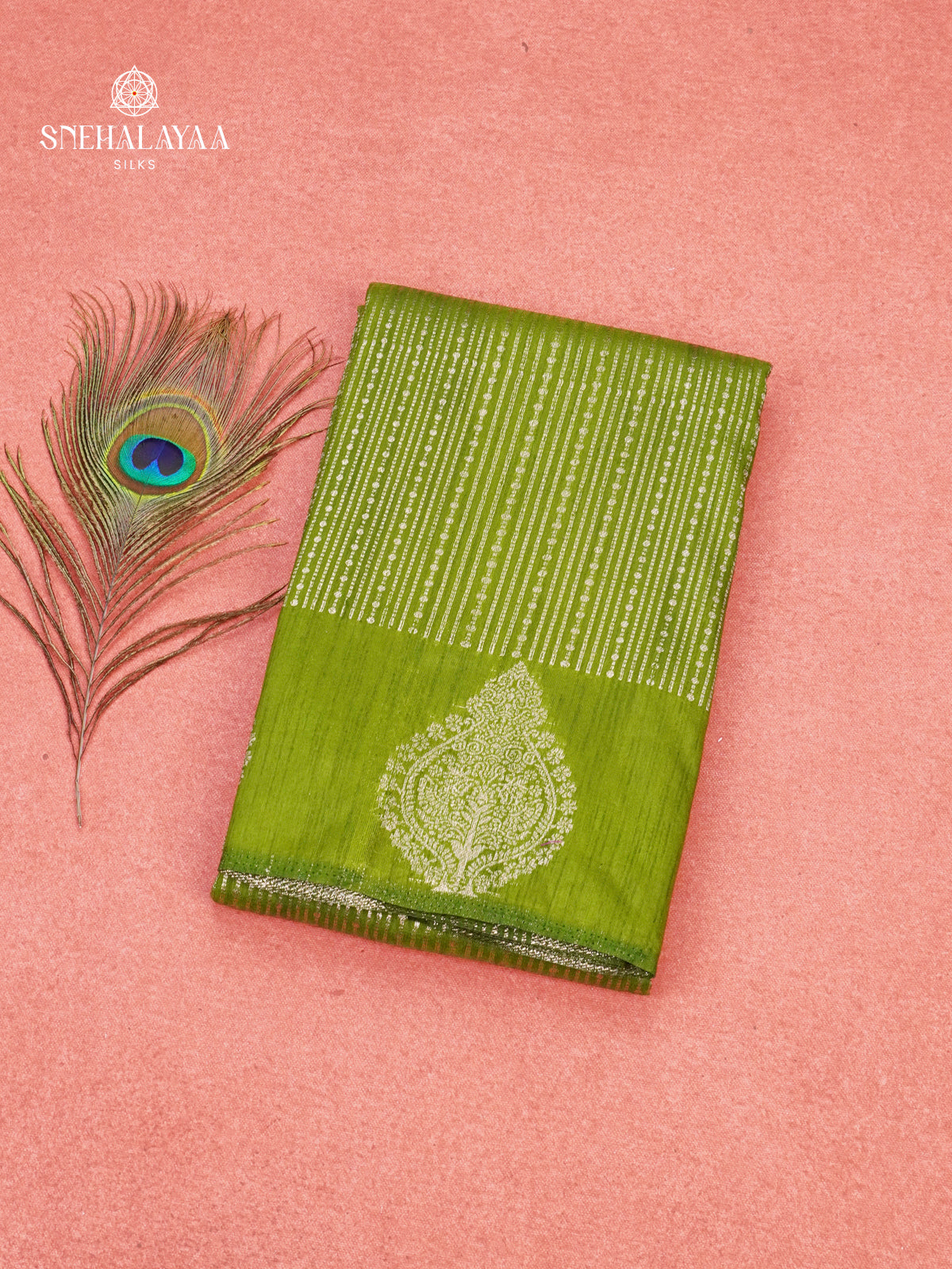 Green Raw Silk Saree