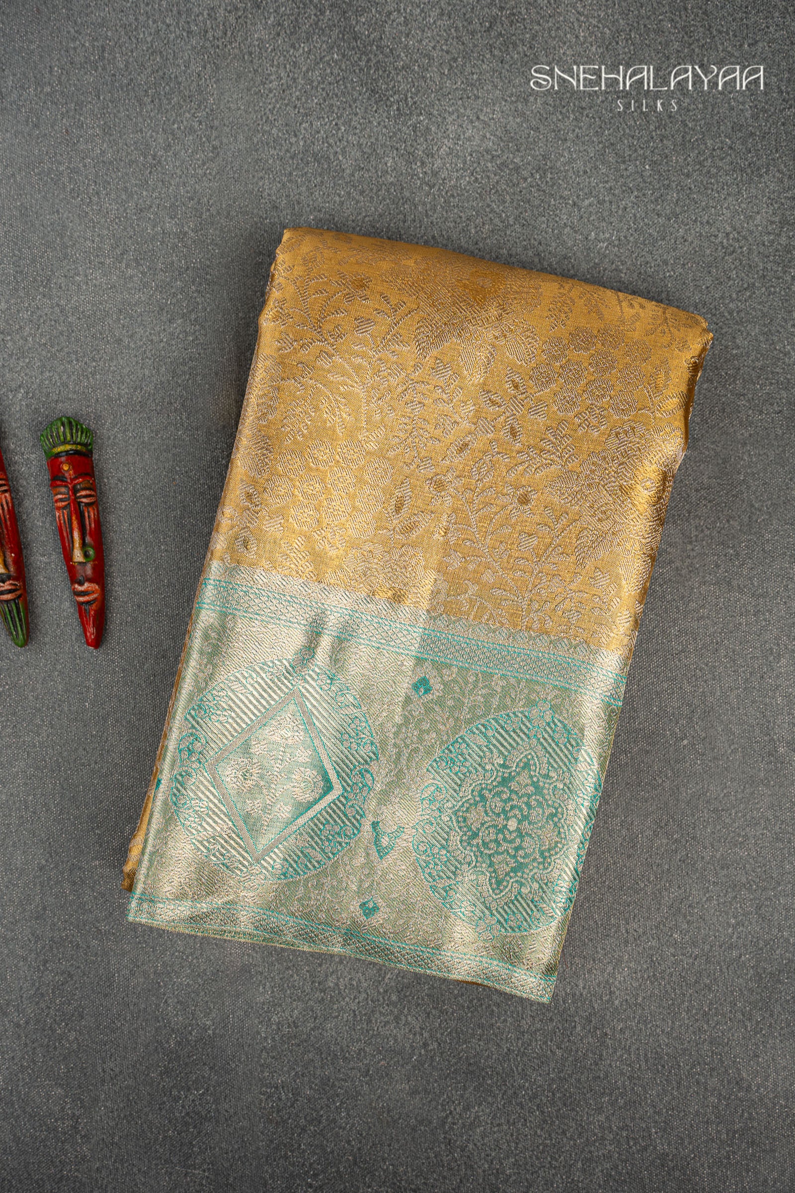 Gold Kancheevaram Silk Saree