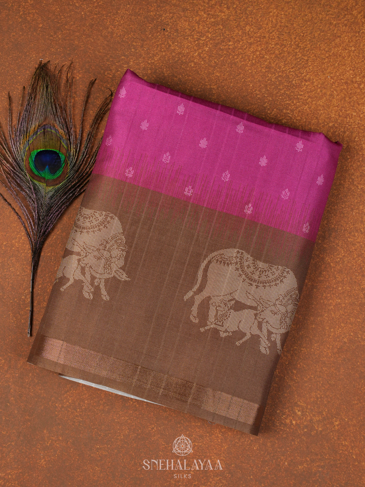 Pink Tussar Saree