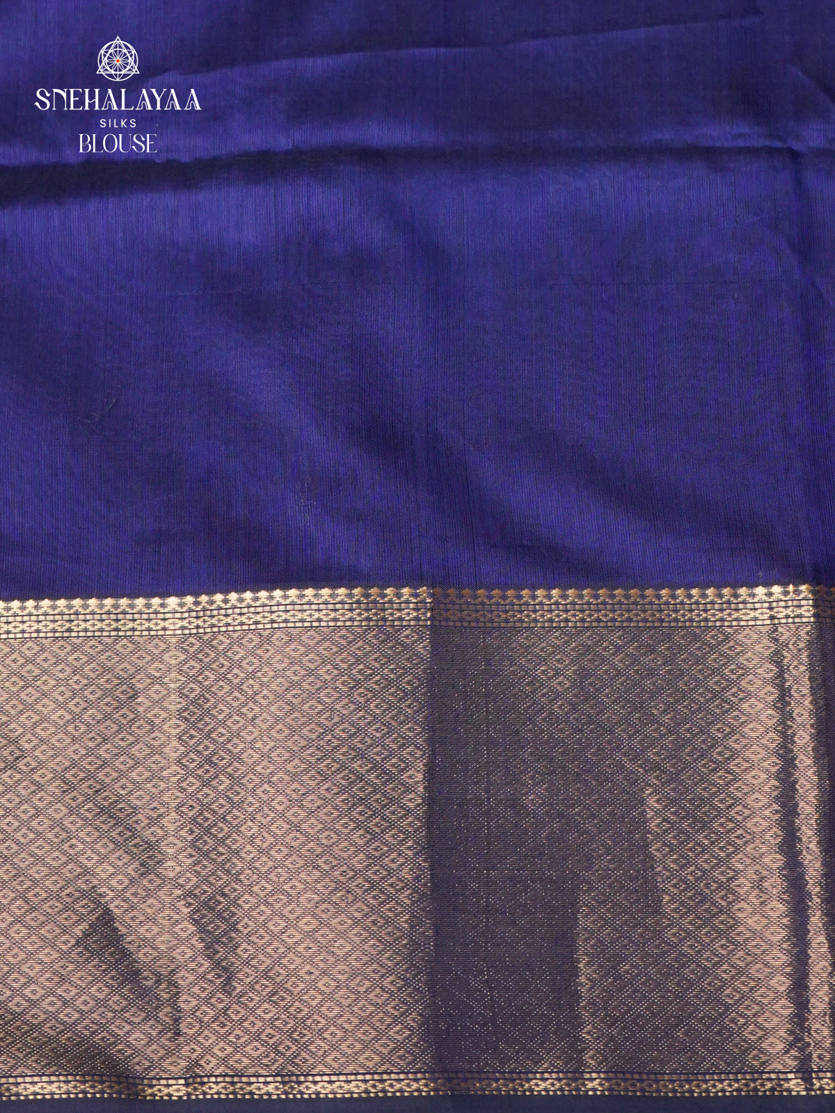 Navy Blue Maheshwari Silk Cotton Saree
