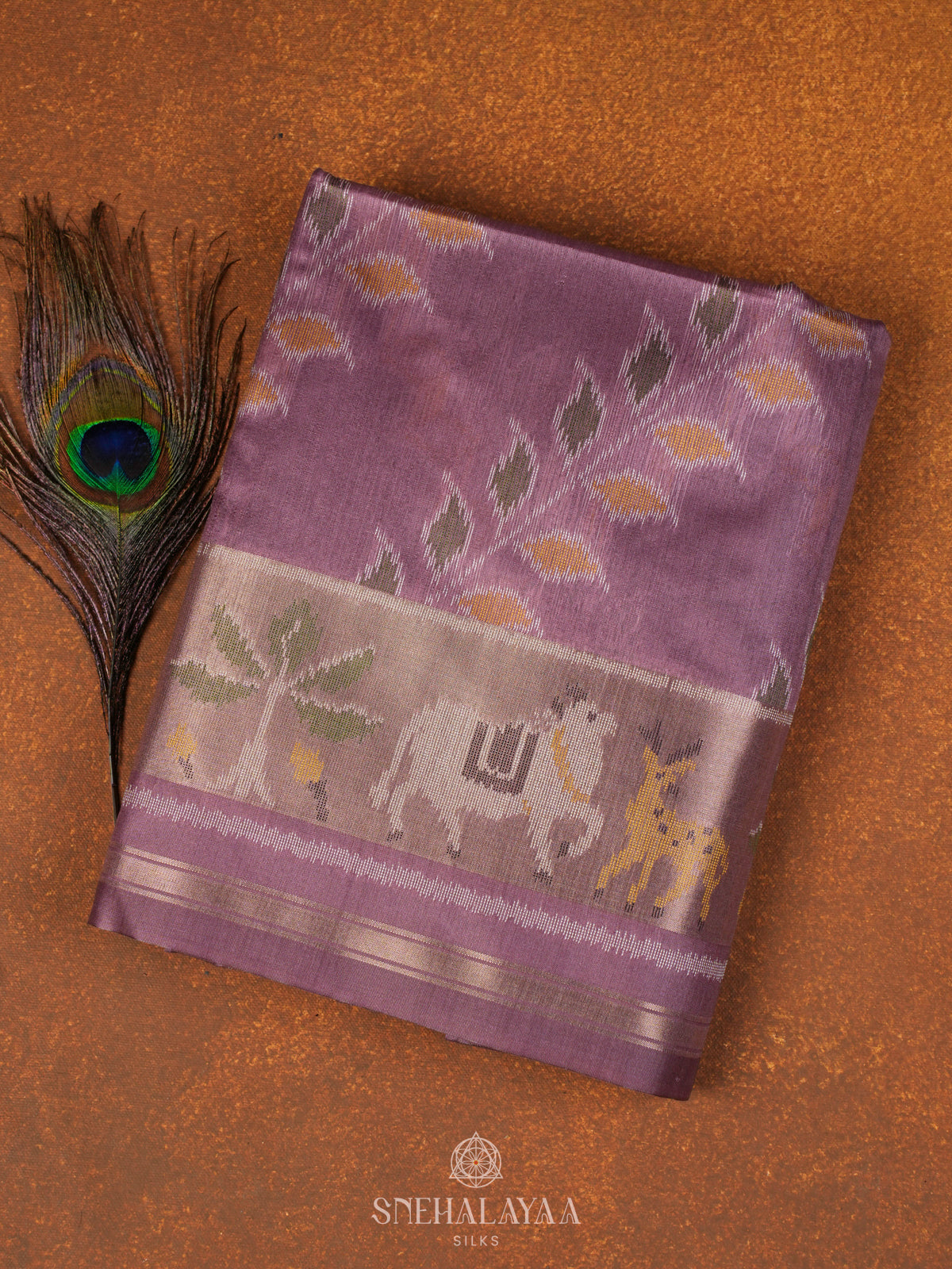 Plum Tussar Saree