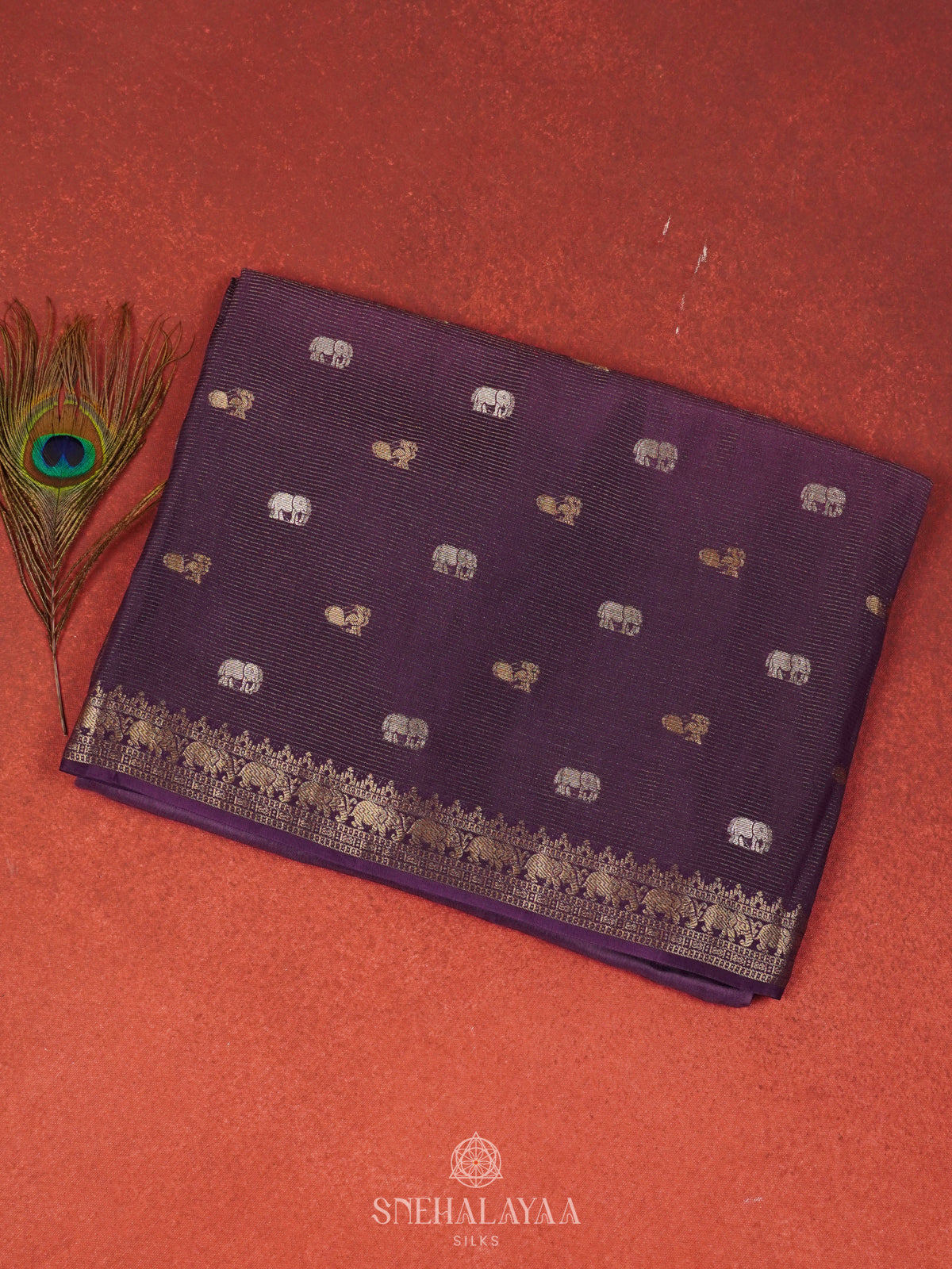 Purple Dola Silk Saree