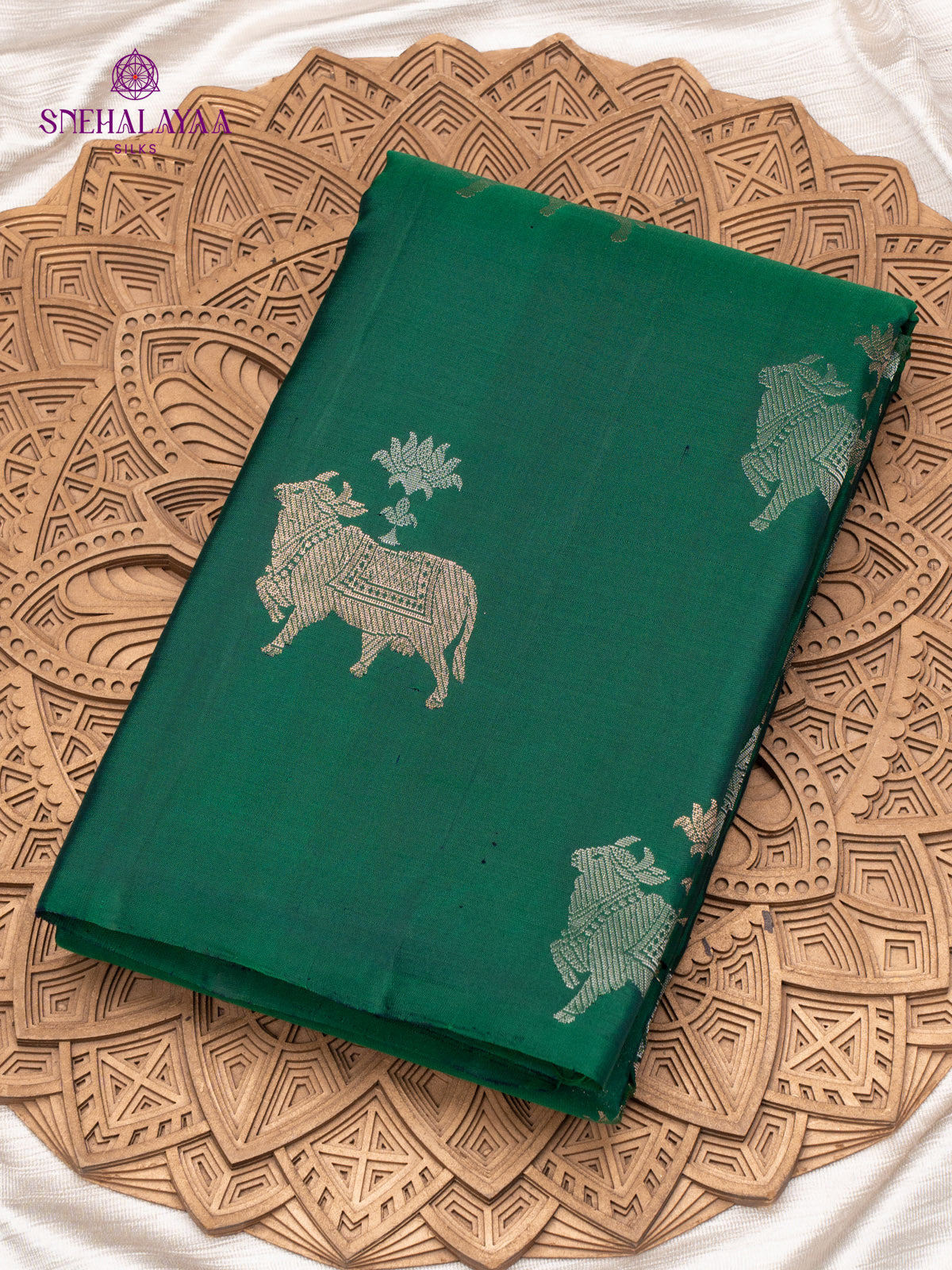 Bottle Green Kanjivaram Silk Saree