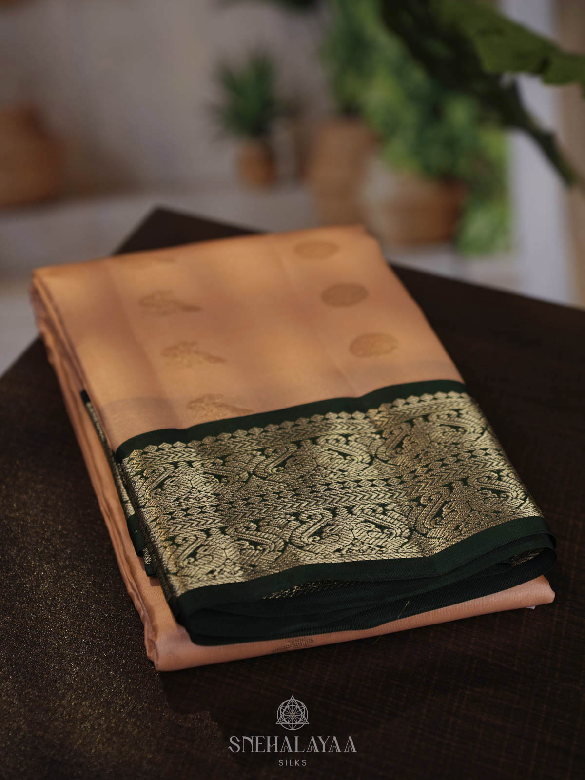 Peach Kanjivaram Silk Saree