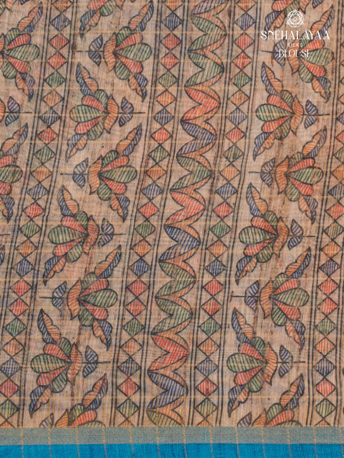 Multi Colour Madhubani Saree