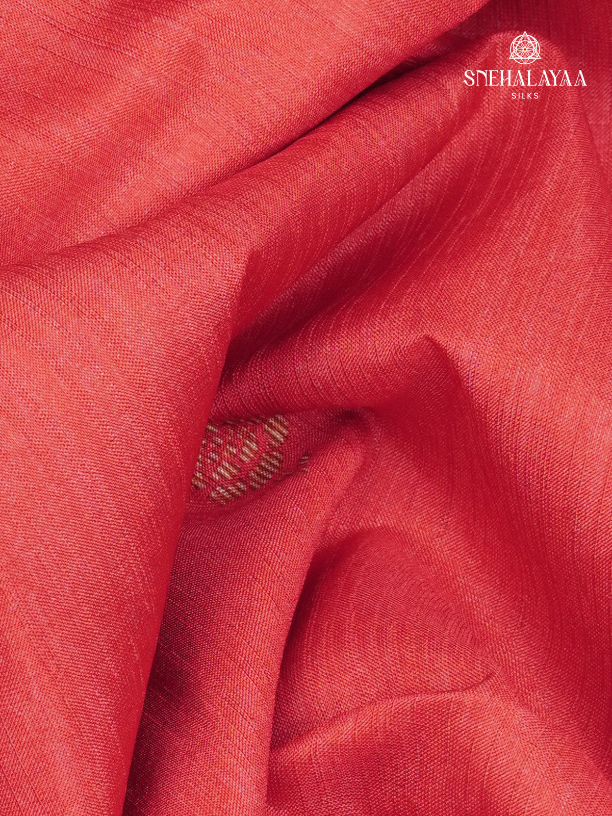 Red Tussar Embroidery Saree