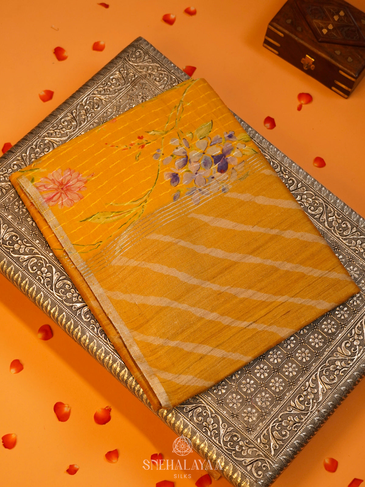 Yellow Tussar Saree