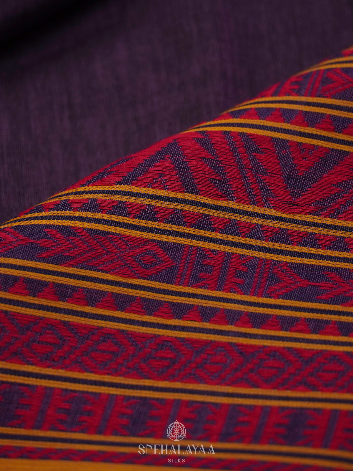 Violet Bengal Cotton Saree