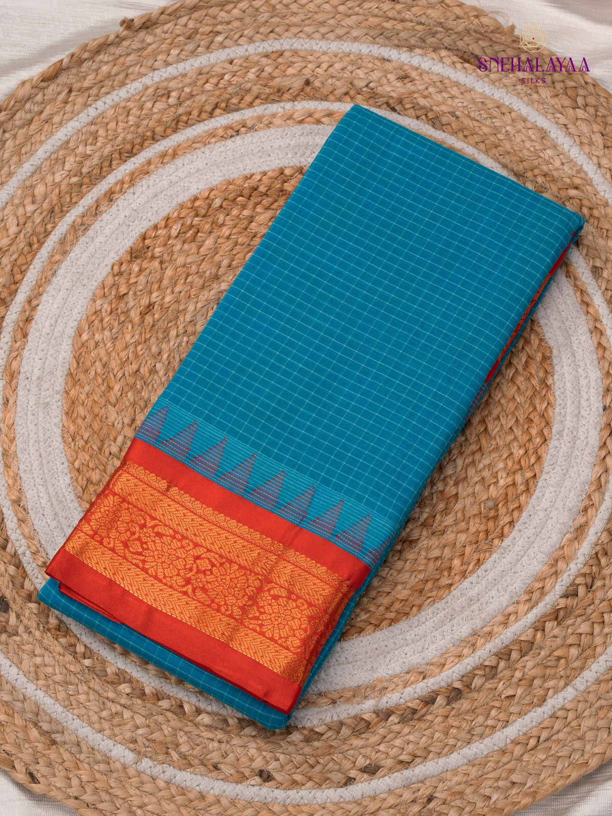 Blue Gadwal Cotton Saree