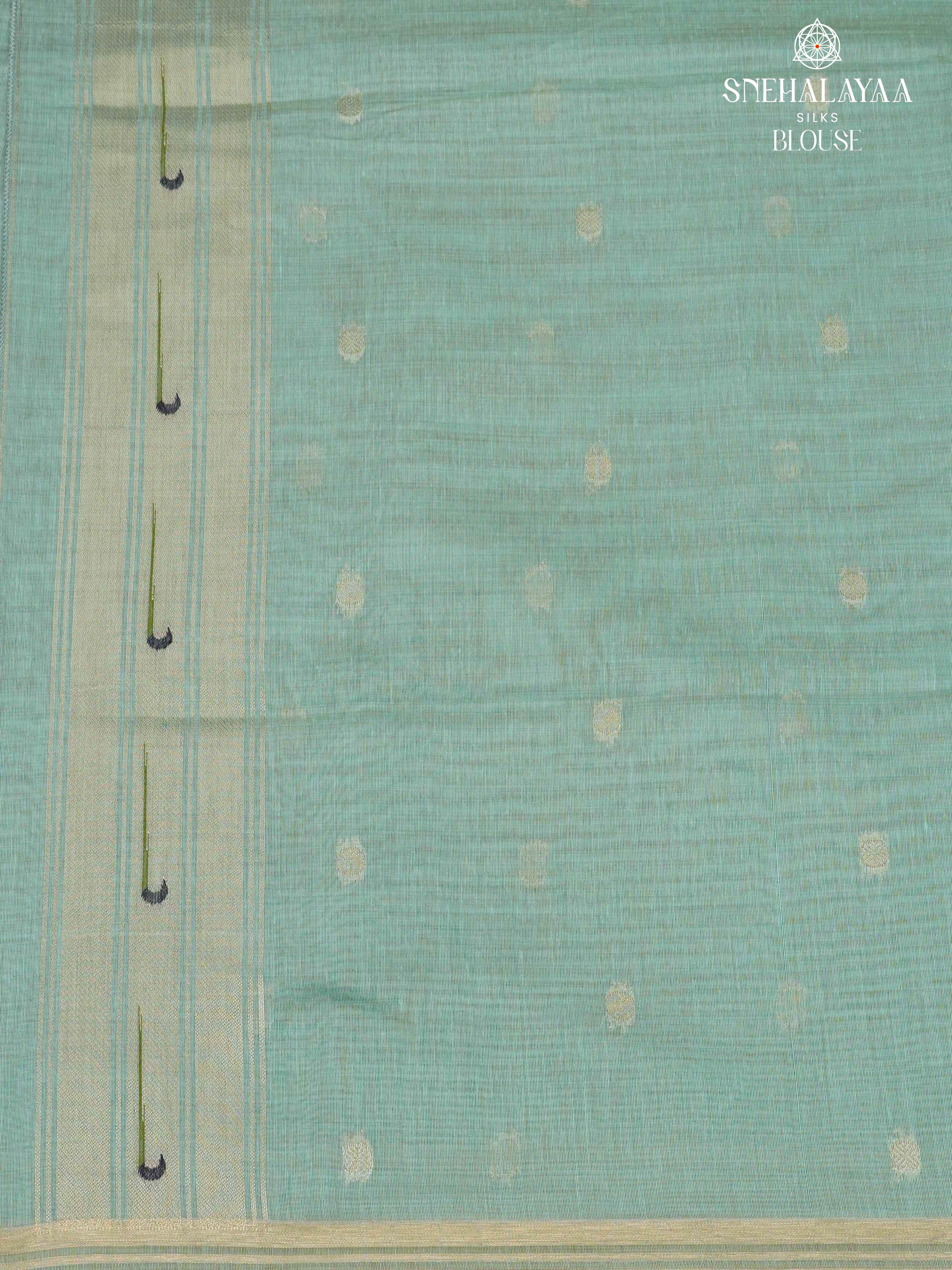 Ocean Blue Munga Cotton Saree