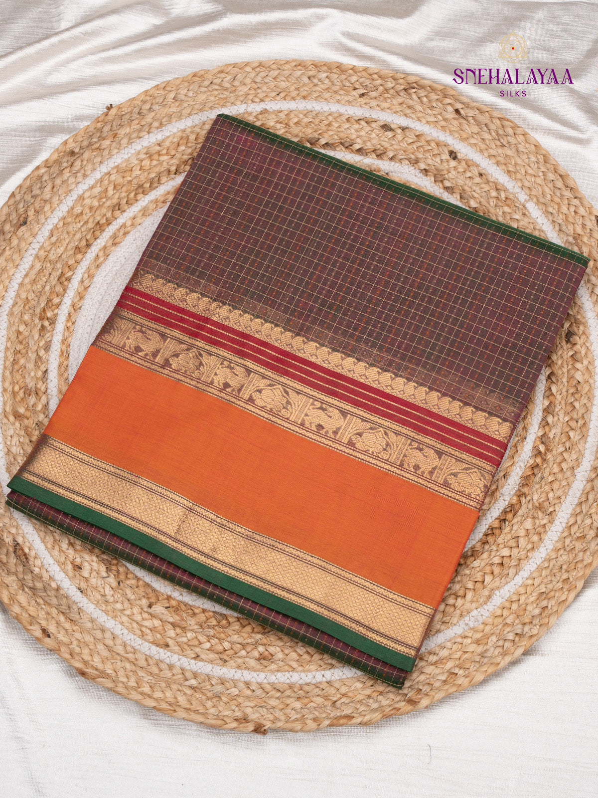 Light Brown Kanchi Silk Cotton Saree