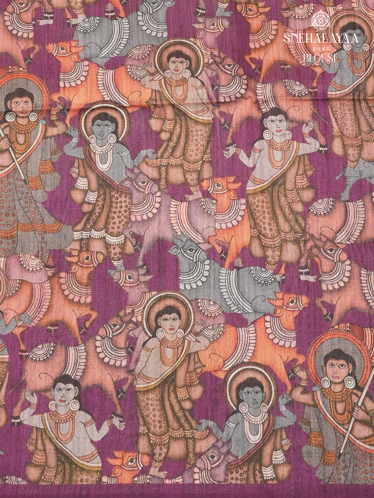 Lavender Kalamkari Tussar Saree