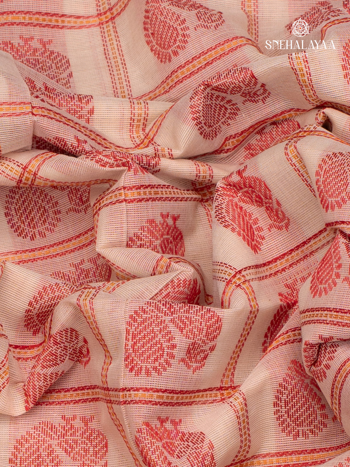 Cream Pure Kanchi Cotton Saree