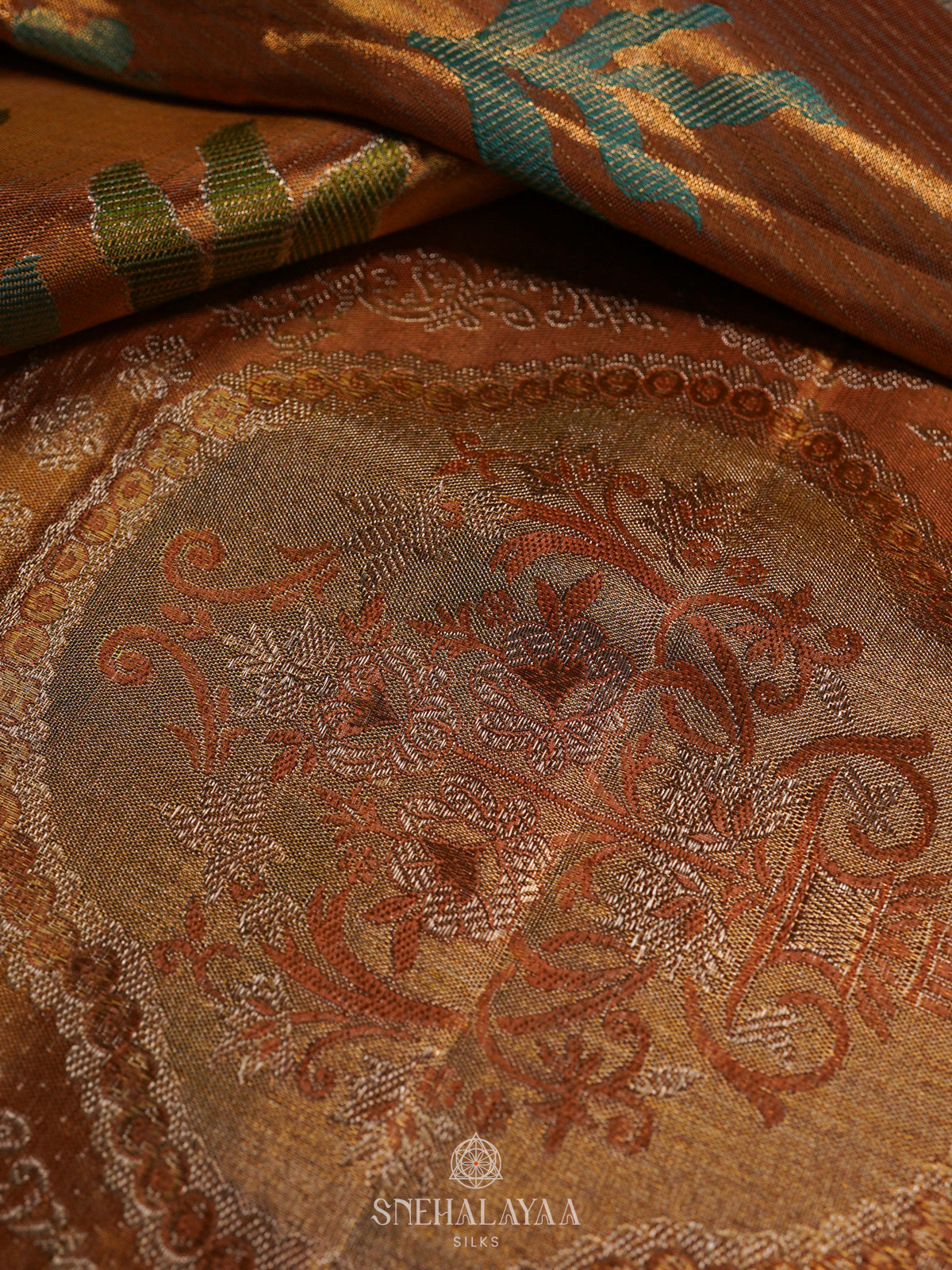 Golden Kanjivaram Silk Saree