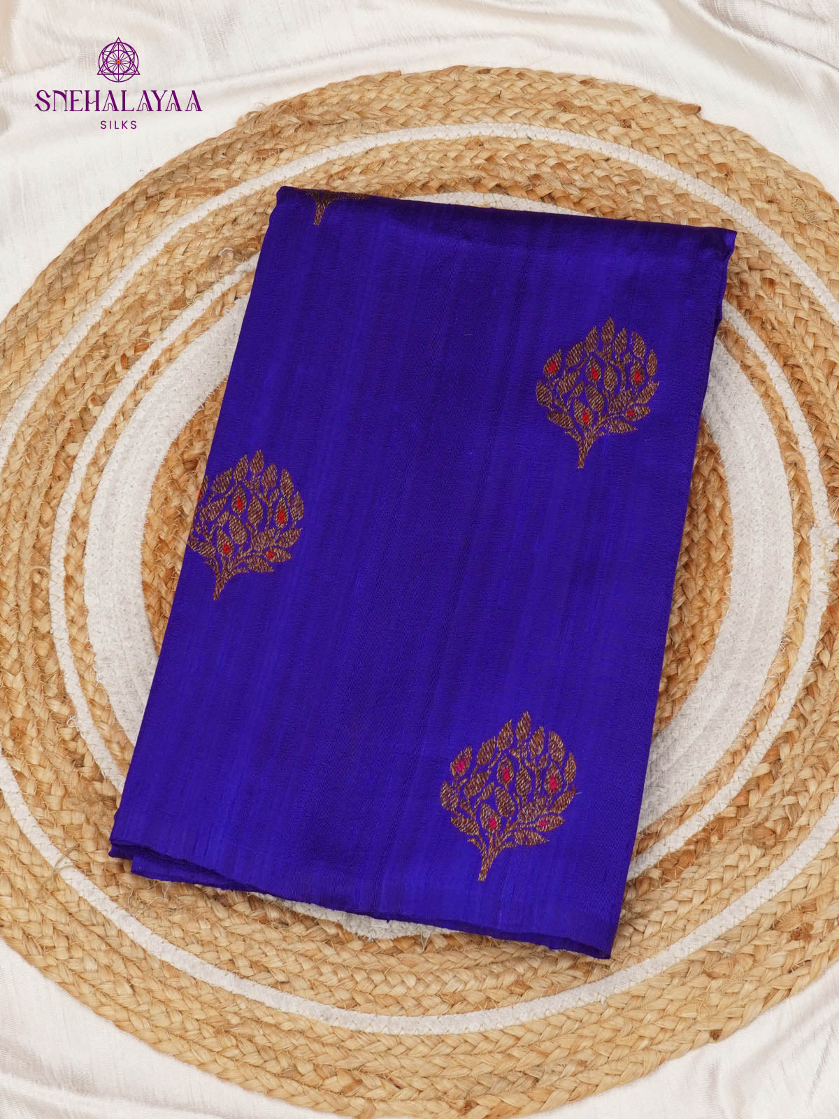 Rich Blue Banaras Raw Silk Saree