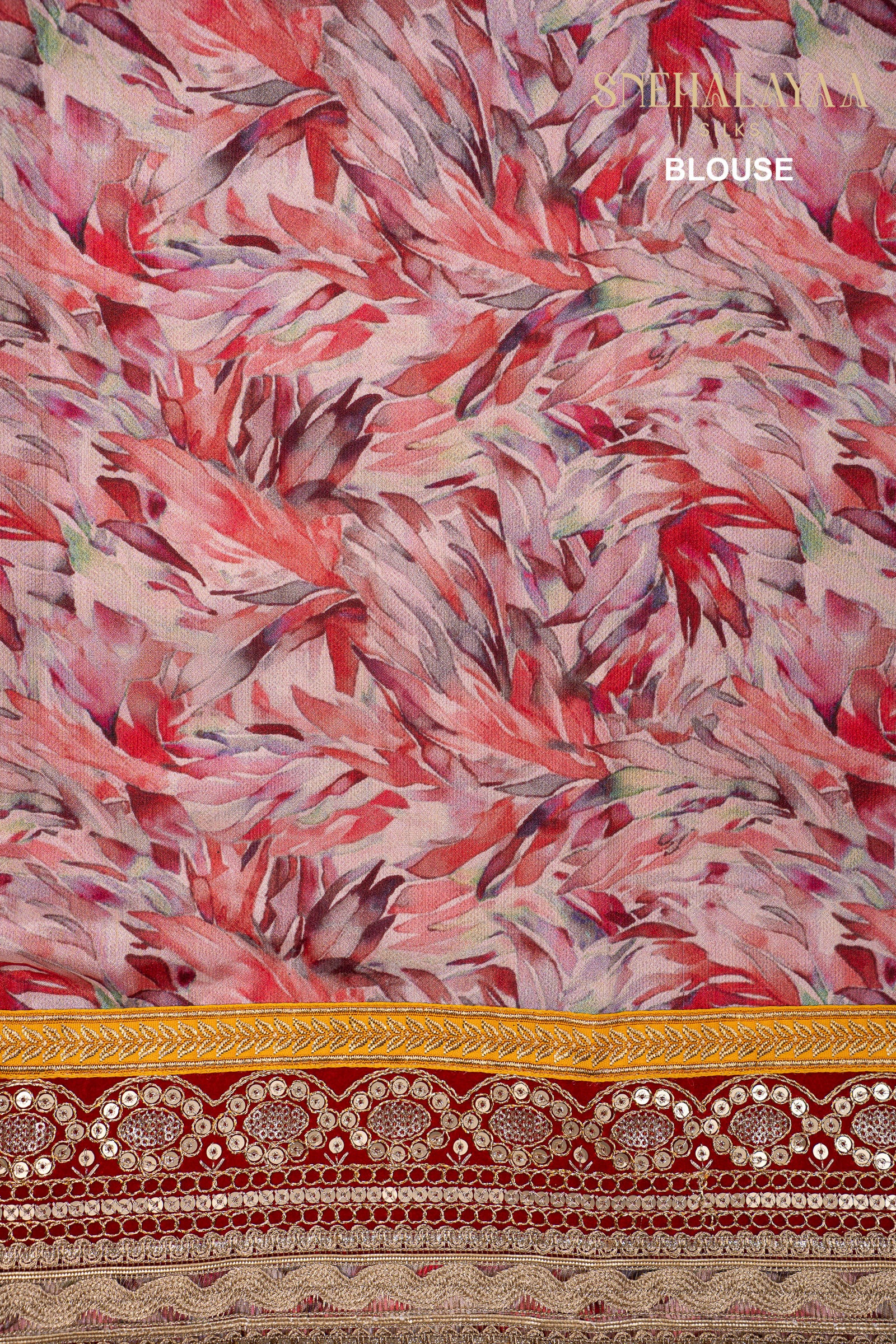 Peach Pink Designer Saree