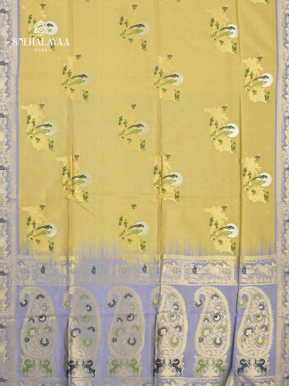 Lime Green Jute Saree