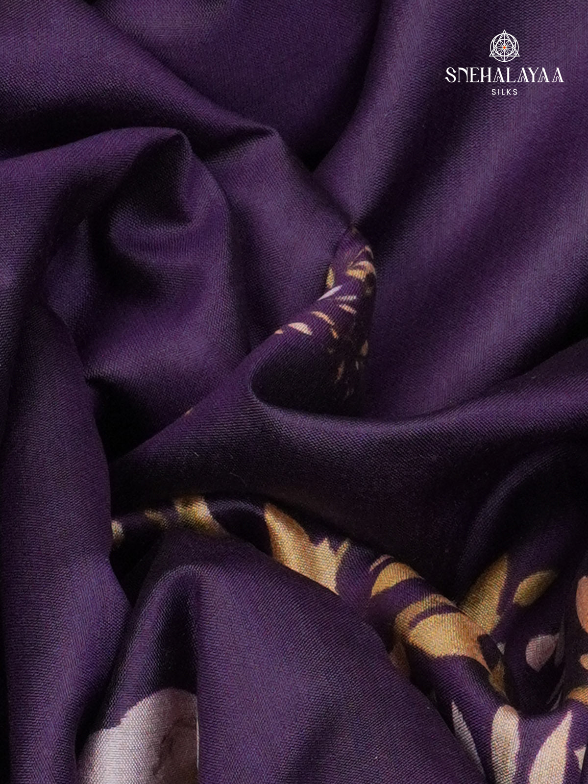 Rich Purple Chiniya Silk Saree