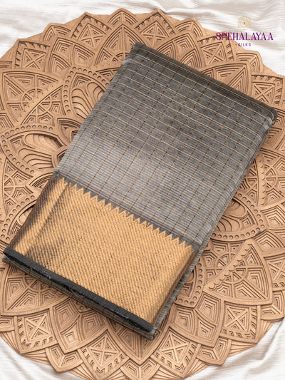 Grey Mangalagiri Silk Cotton Saree