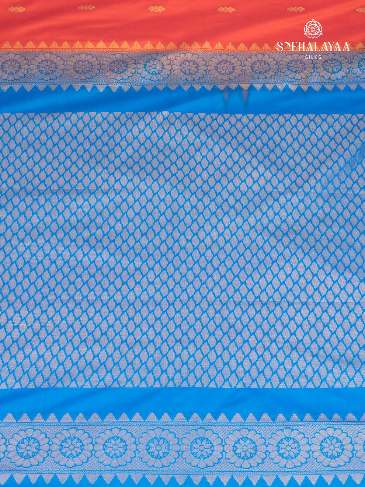 Orange Gadwal Silk Saree