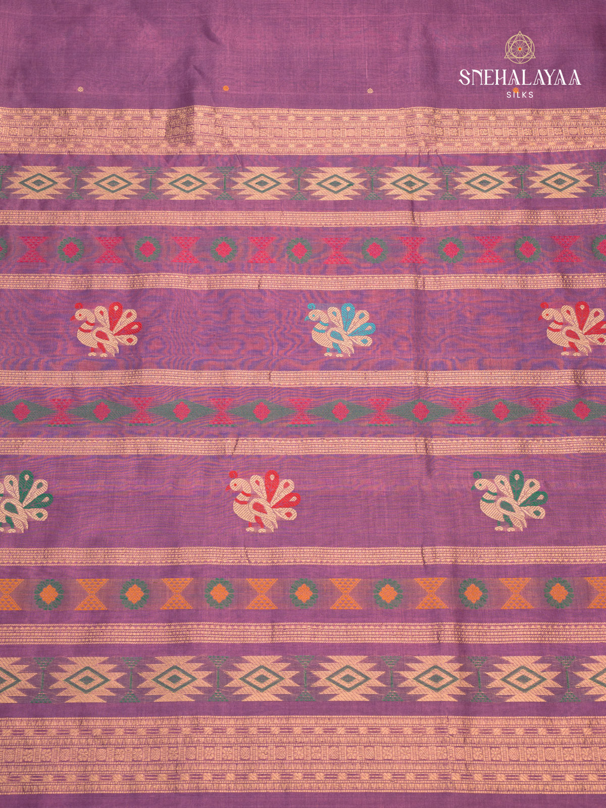 Violet Kanchi Silk Cotton Saree