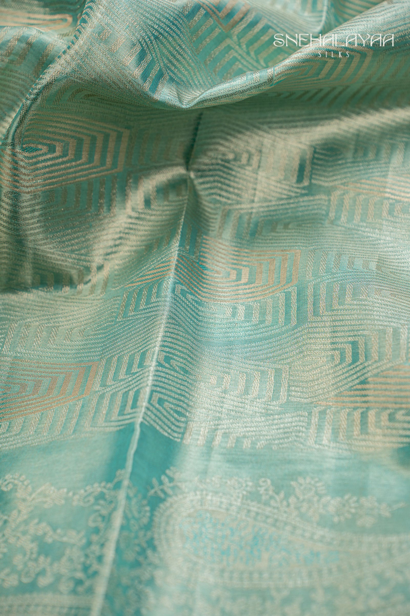 Sapphire Blue Kancheevaram Silk Saree