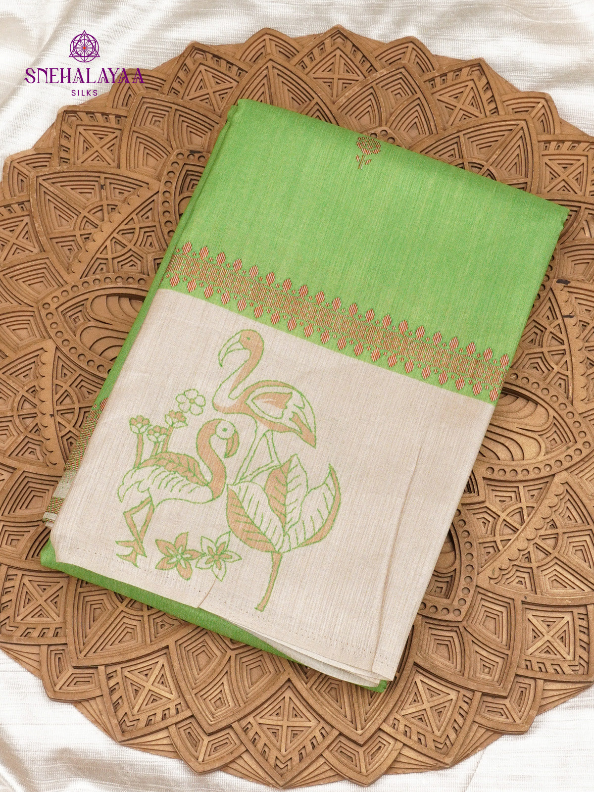 Green Tussar Saree