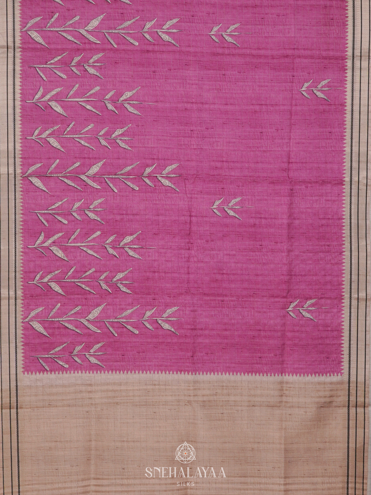 Pink Tussar Saree
