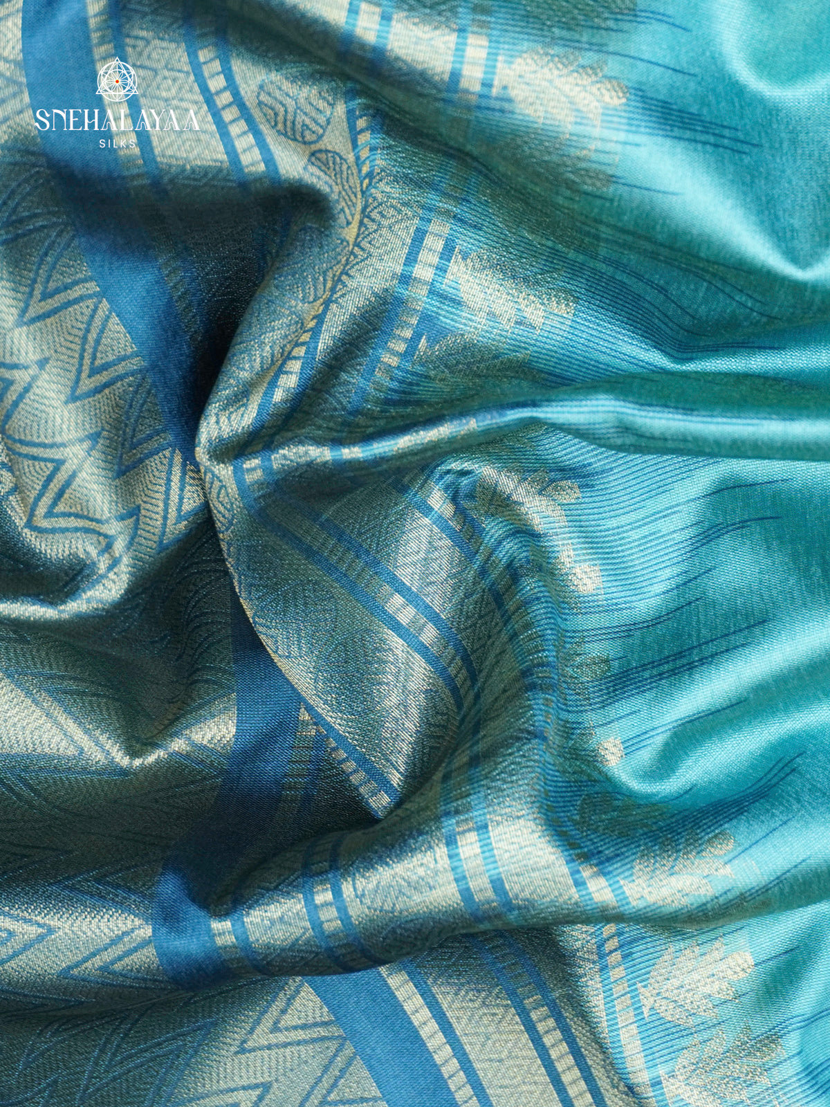 Ocean Blue Jute Saree