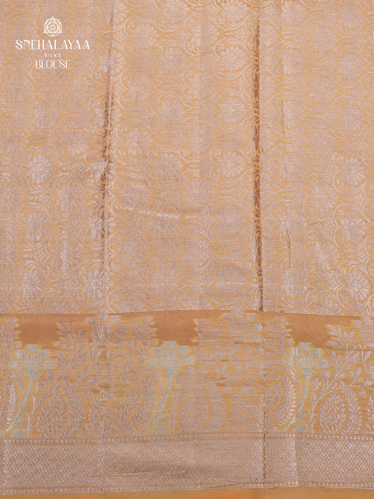 Brick Red Chiniya Silk Saree with Cream Woven Border