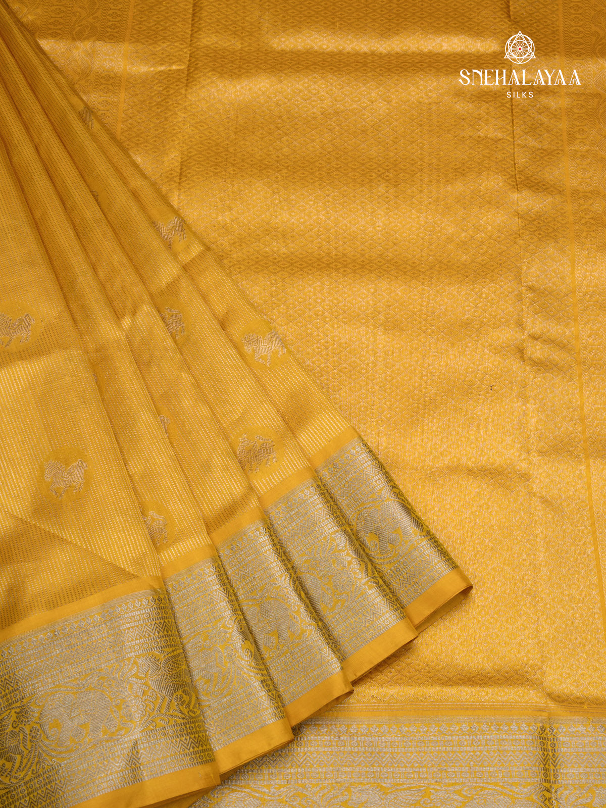 Mango Yellow Venkatagiri Silk Saree