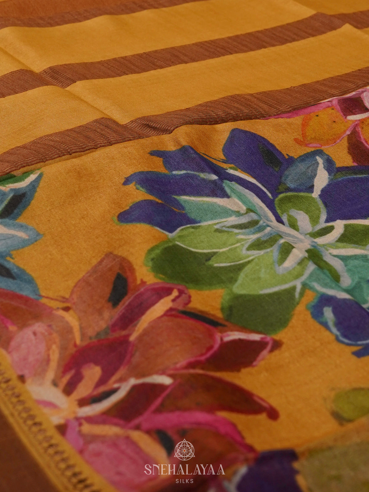 Yellow Tussar Saree