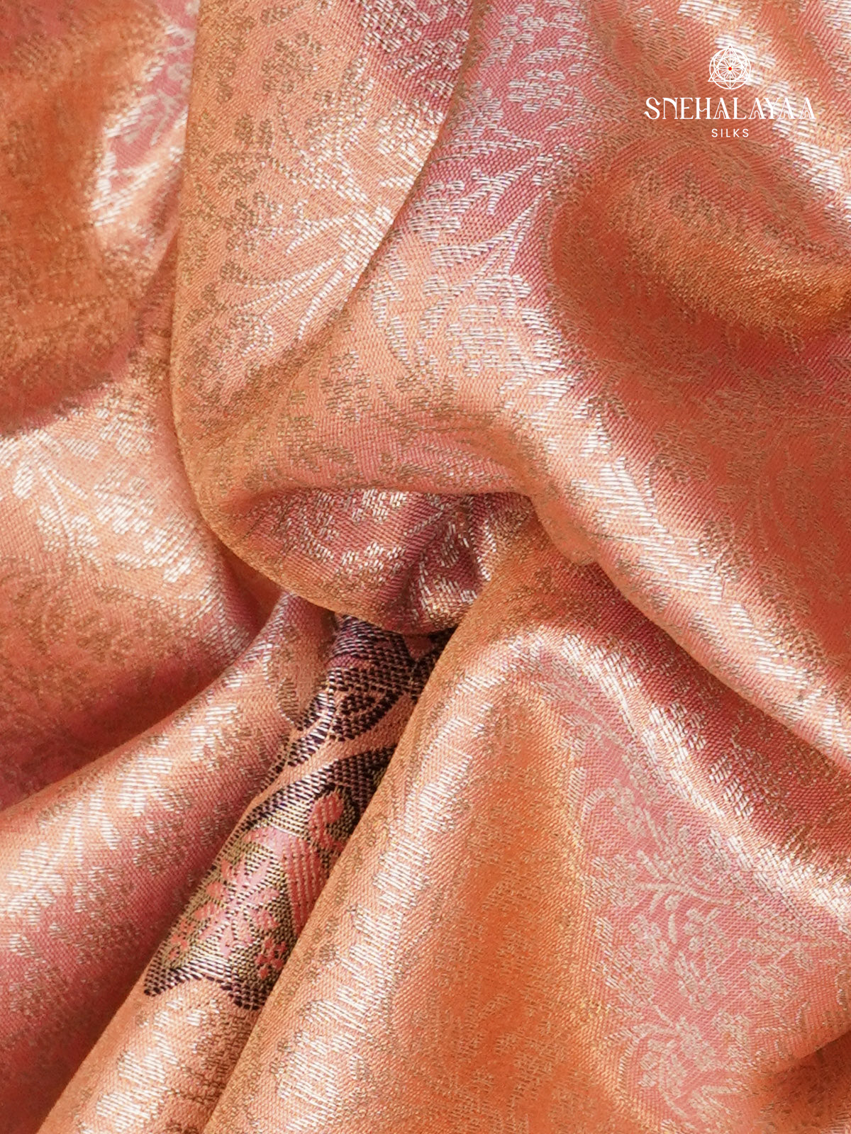 Peach Art Silk Saree