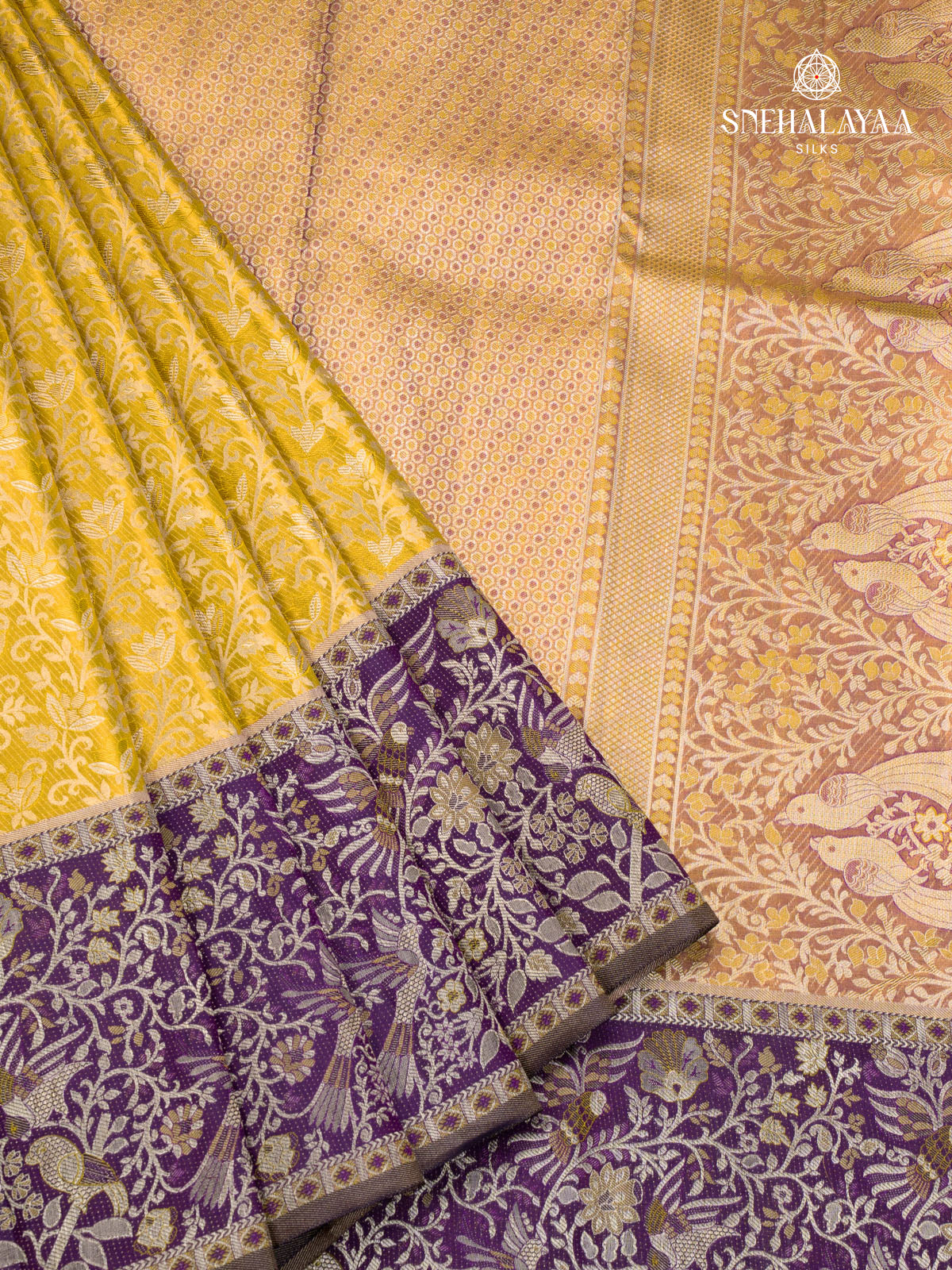Yellow Kanjivaram Silk Saree