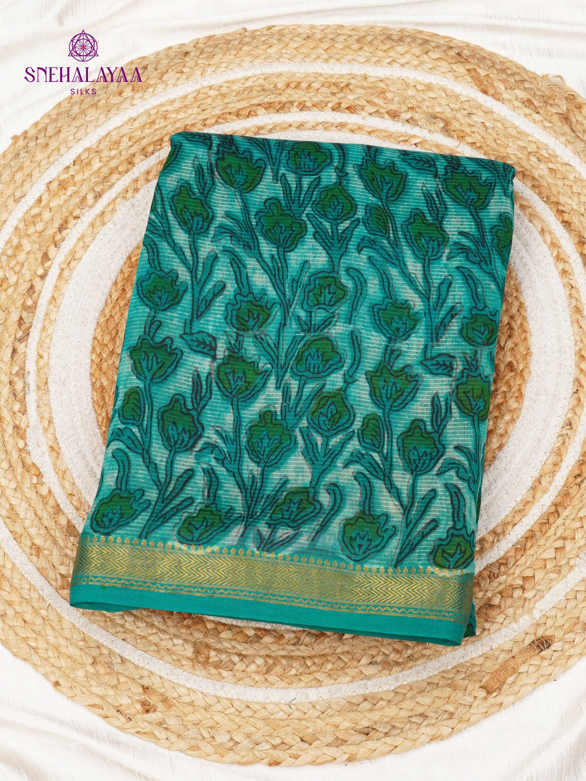 Blue Chanderi Saree