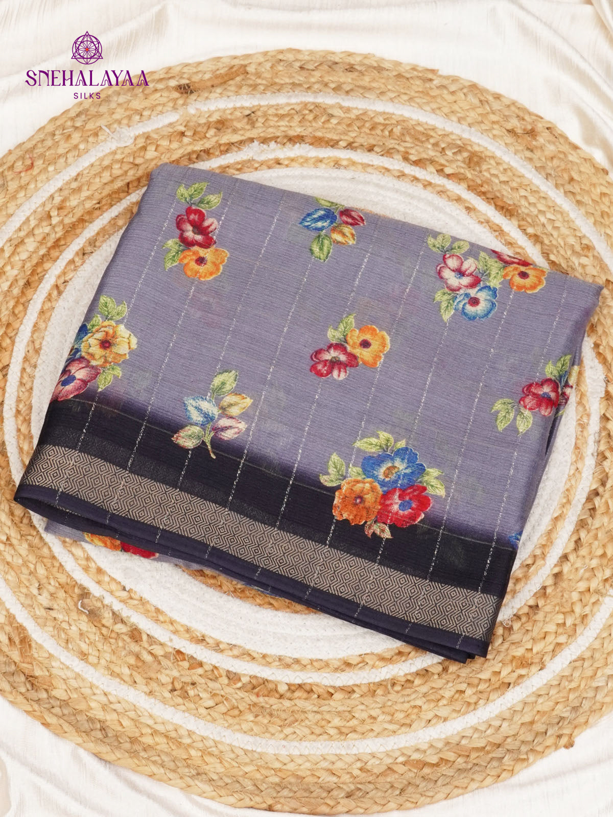 Grey Dola Silk Saree