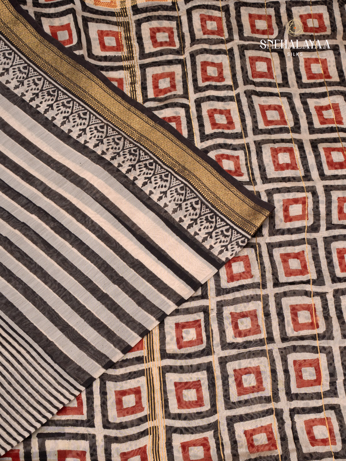 Off White Chanderi Saree