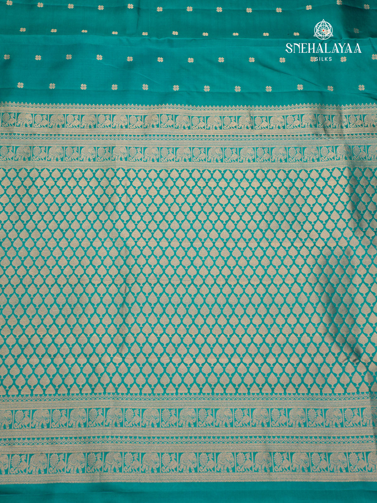 Cyan Blue Kanjivaram Silk Saree