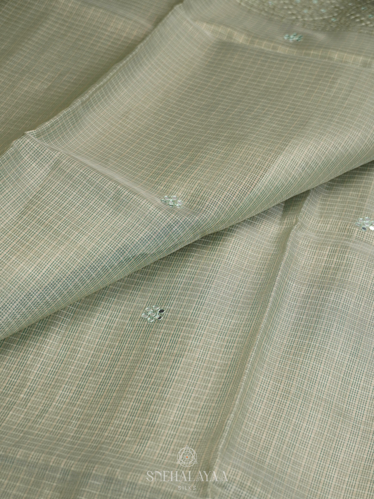 Pale Green Tissue Kota Saree
