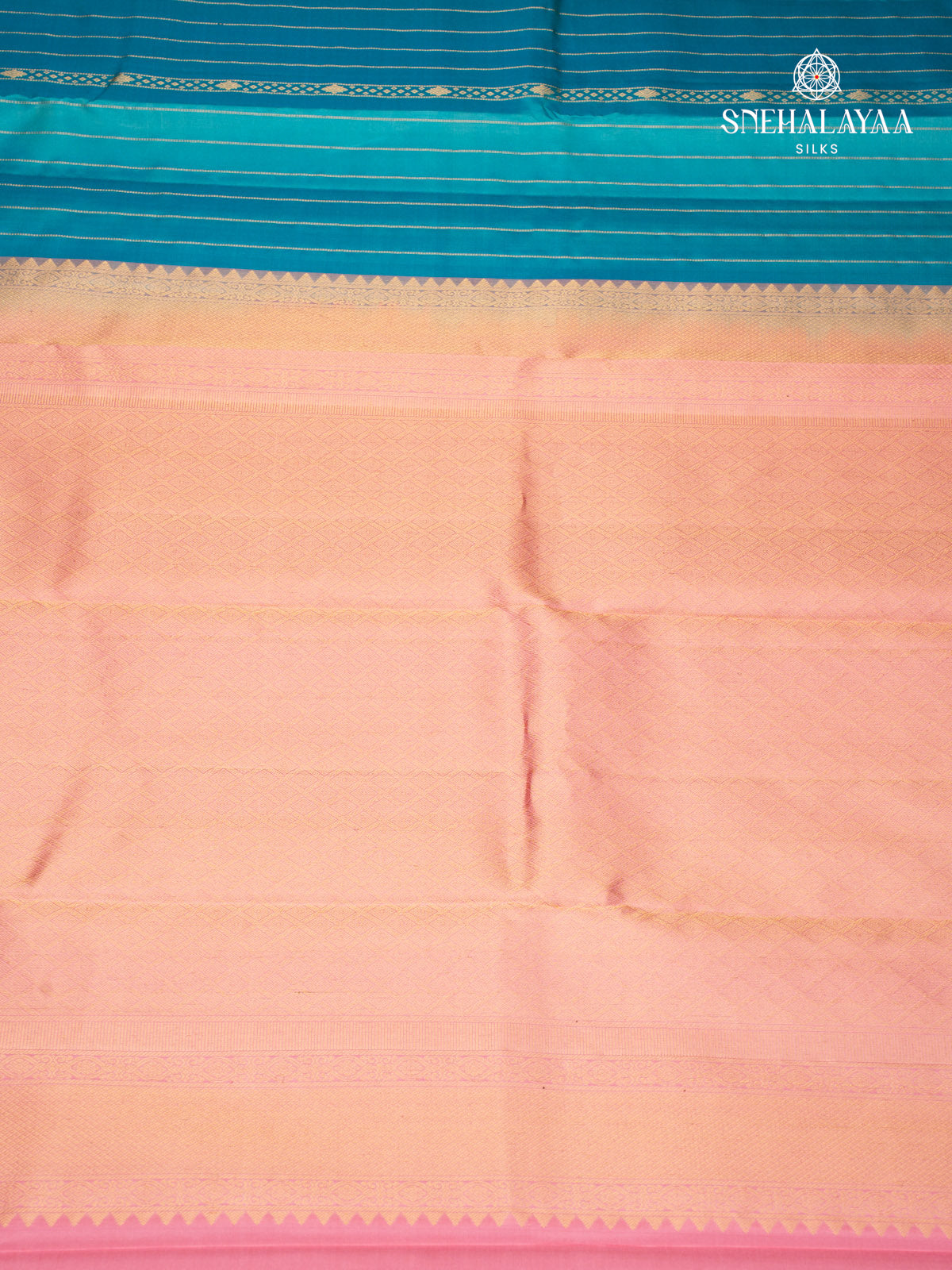 Teal Blue Kanjivaram Silk Saree