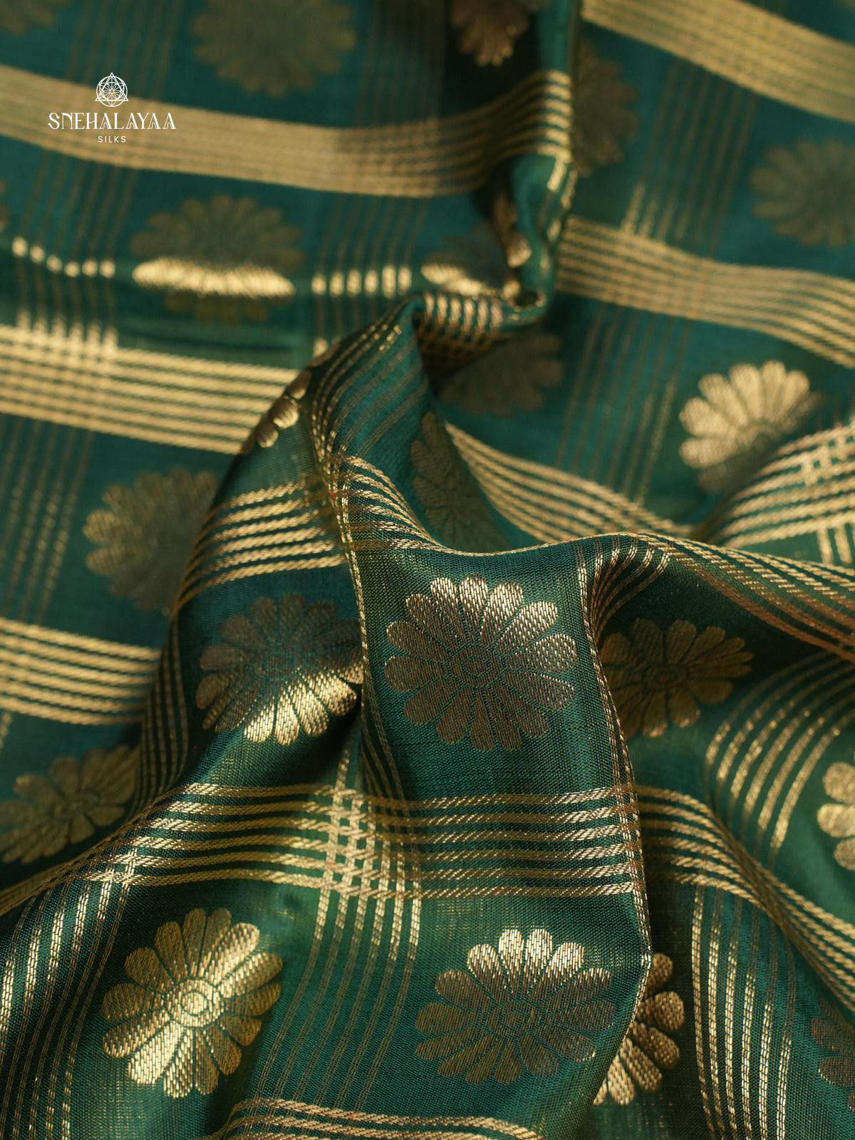 Pine Green Kancheevaram Silk Saree