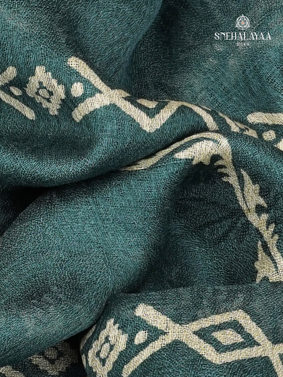 Pastel Blue Printed Matka Saree