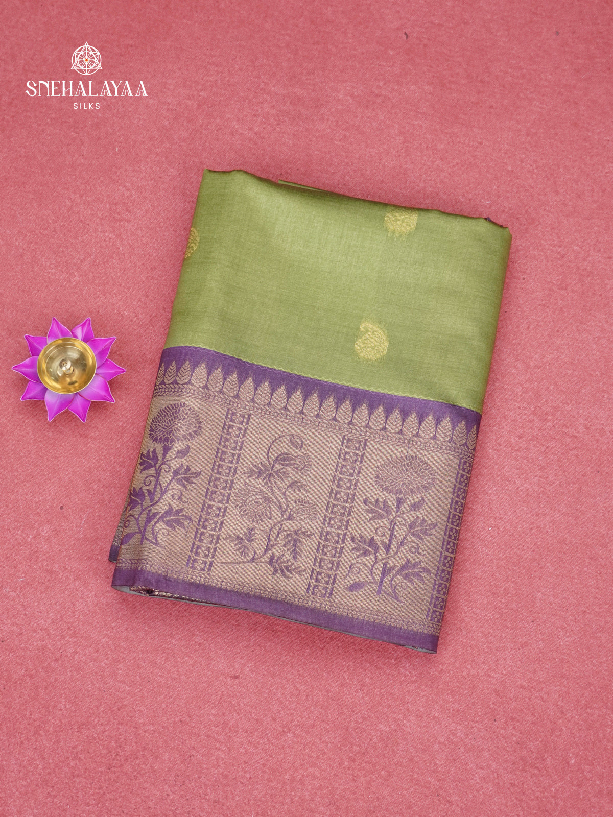 Olive Green Jute Saree