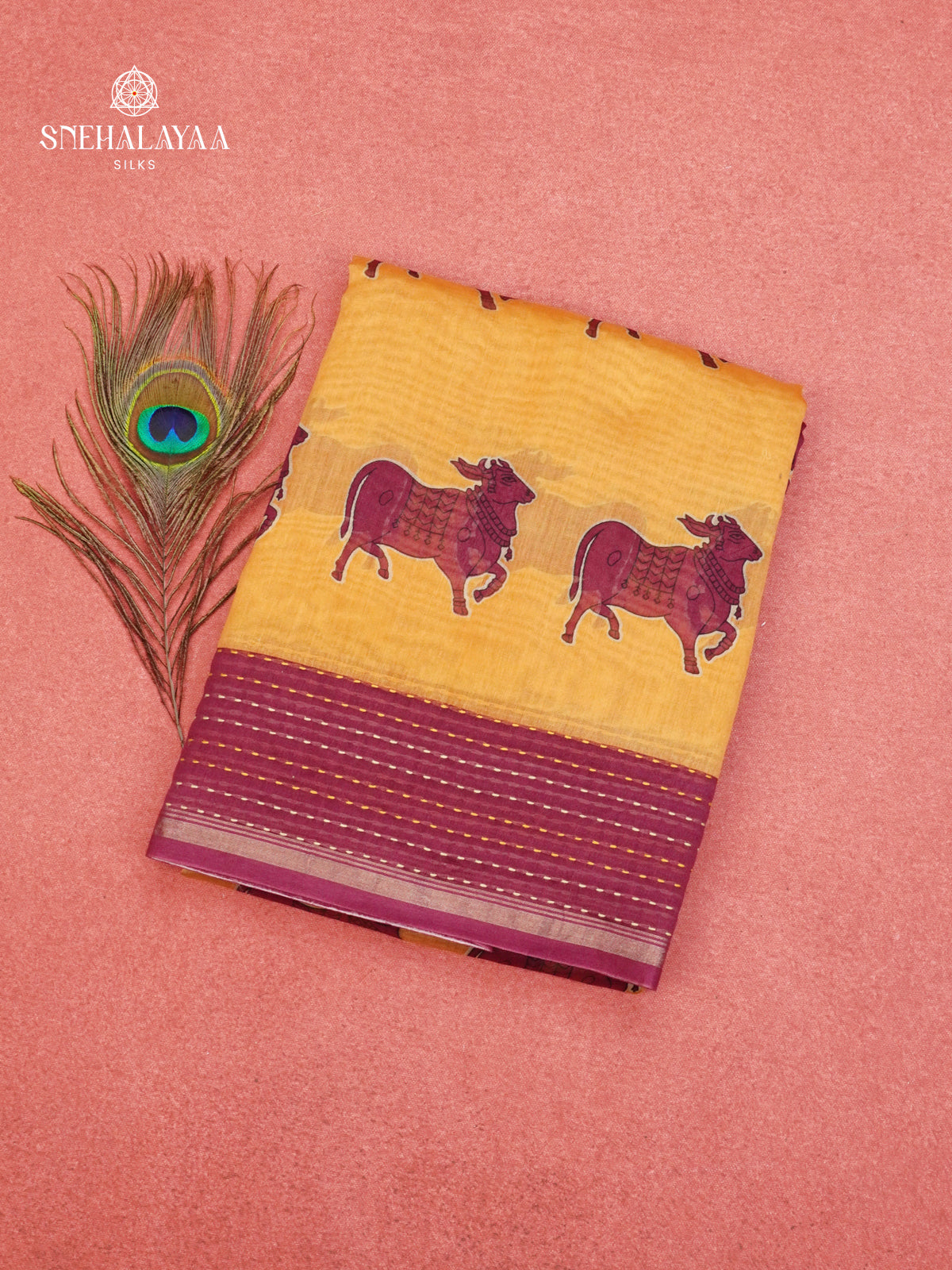 Yellow Chanderi Saree