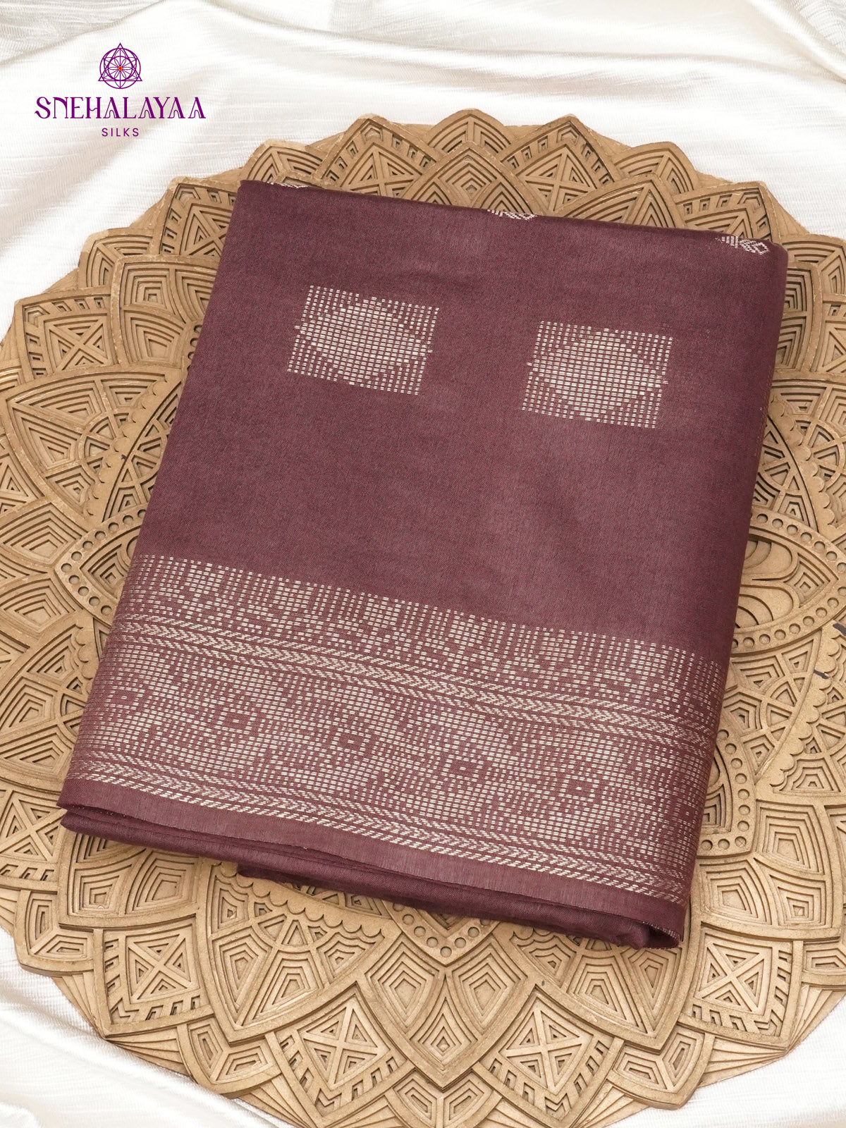 Brown Bamboo Silk Saree