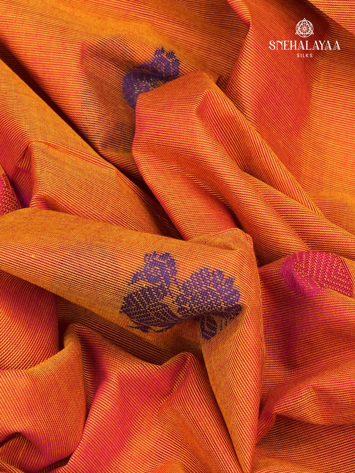 Orange Kanchi Cotton Saree