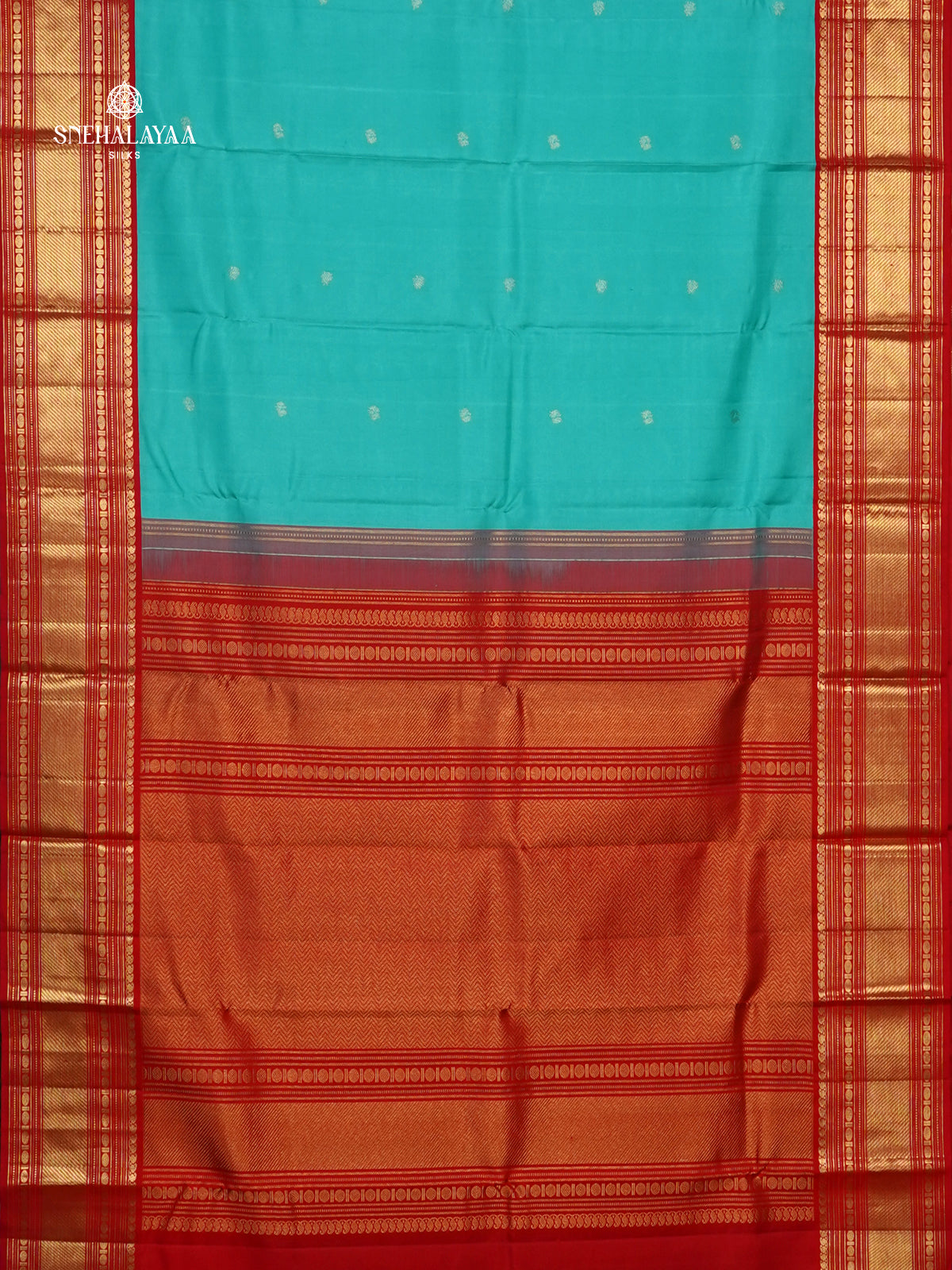 Teal Blue Kanjivaram Silk Saree