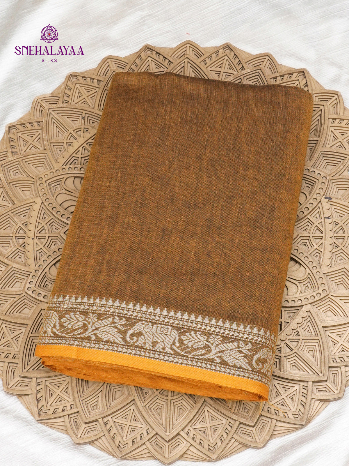 Mustard Sambalpuri Cotton Saree