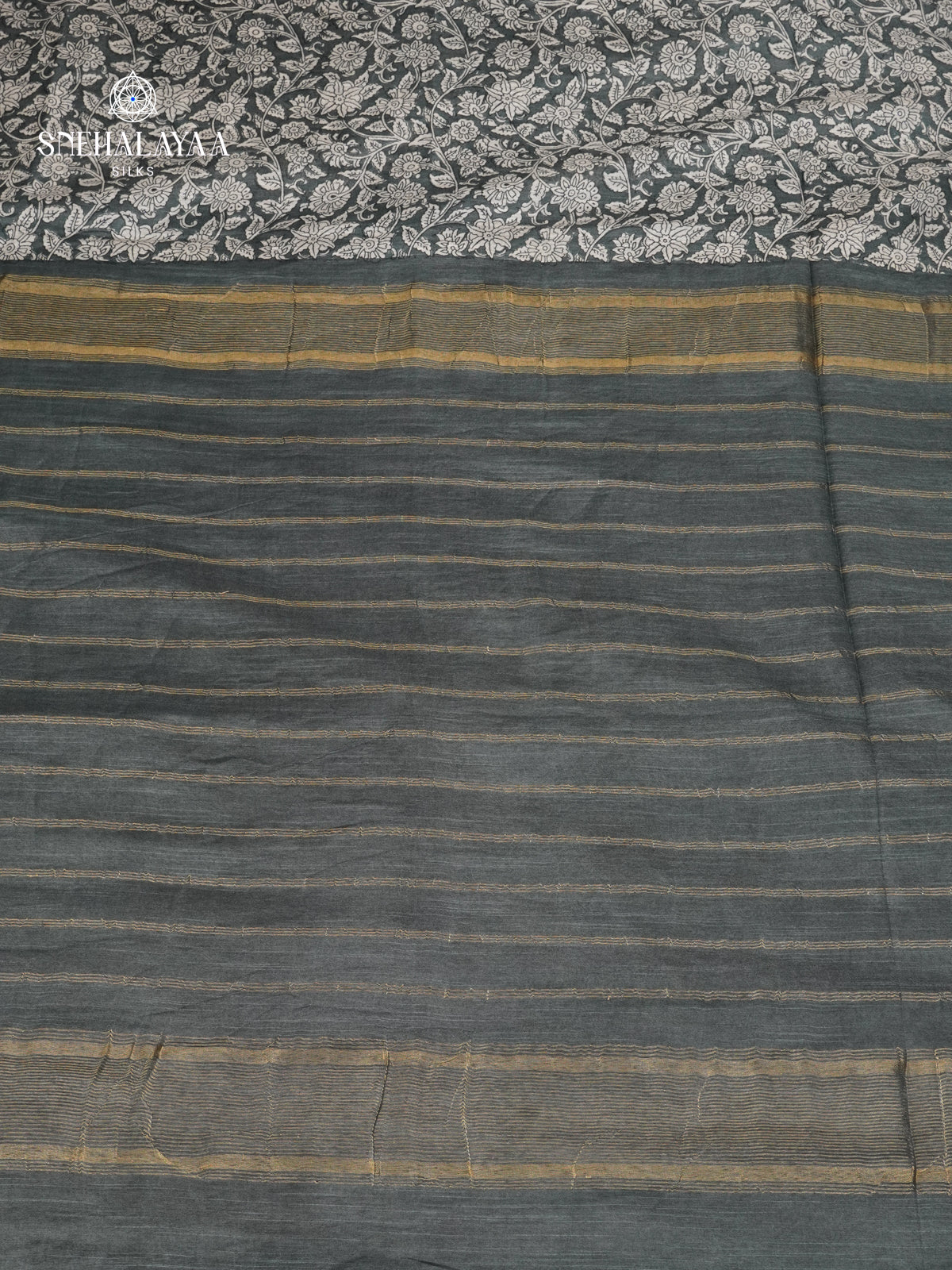 Grey Bamboo Silk Saree